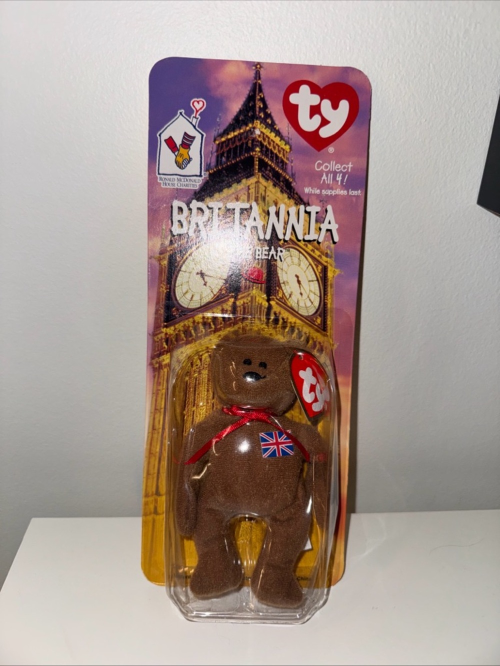 Ty Britannia Bear Plush - Brown with Union Jack